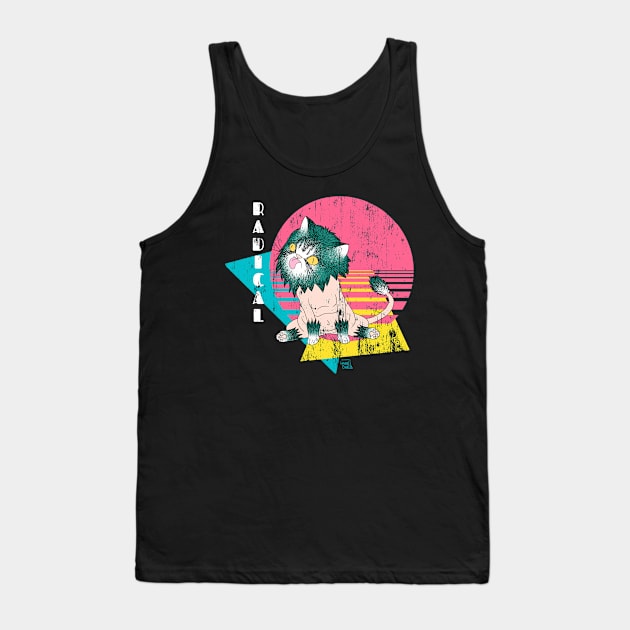 Radical 80s Cat Tank Top by Defeated Tees